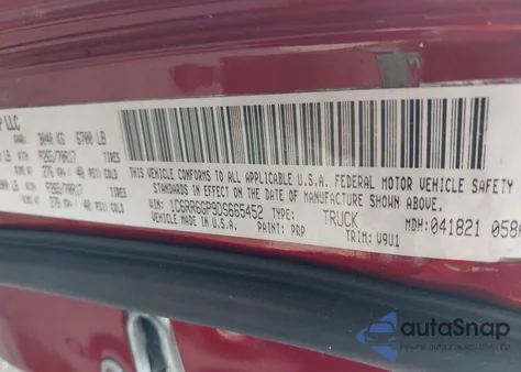 2013 Ram 1500 Slt z USA, uszkodzony, nr VIN 1C6RR6GP9DS665452